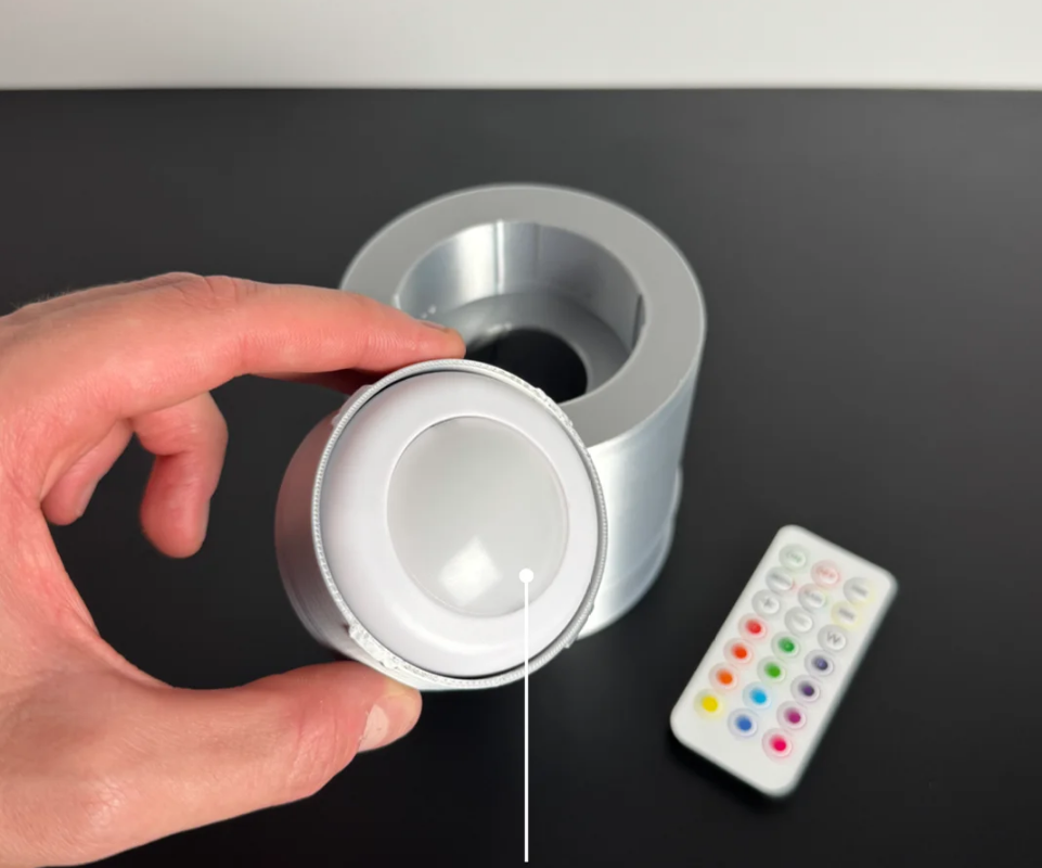 “Bucket” 3D Printed Floating Pour LED Lamp with Remote – Color Changing Puck Light, Battery Included, Modern Desk Lamp