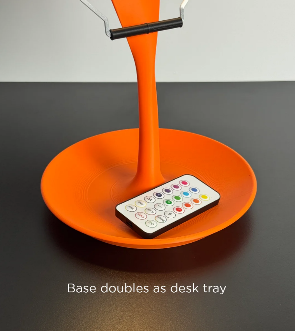 “Bucket” 3D Printed Floating Pour LED Lamp with Remote – Color Changing Puck Light, Battery Included, Modern Desk Lamp