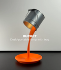“Bucket” 3D Printed Floating Pour LED Lamp with Remote – Color Changing Puck Light, Battery Included, Modern Desk Lamp
