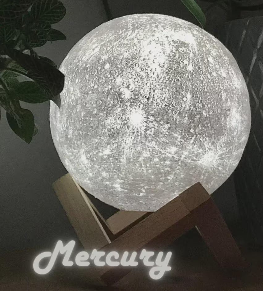 Planet lamp with color changing battery powered LEDs. Free base included!