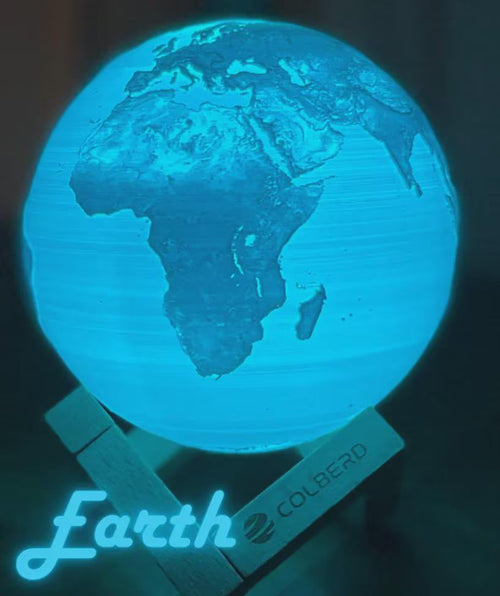 Planet lamp with color changing battery powered LEDs. Free base included!